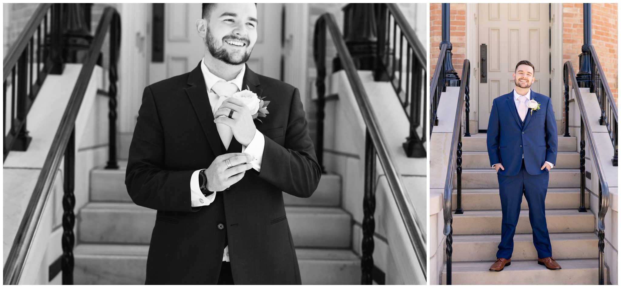 Groom Portraits at the provo temple in utah