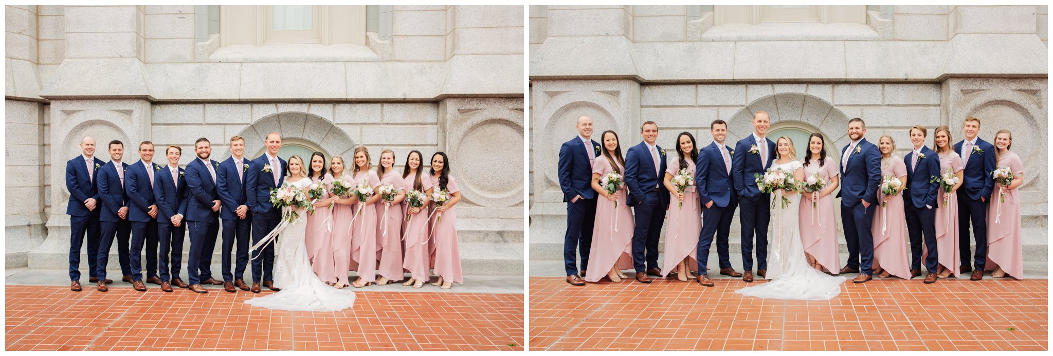 Wedding Party pictures at the SLC Temple