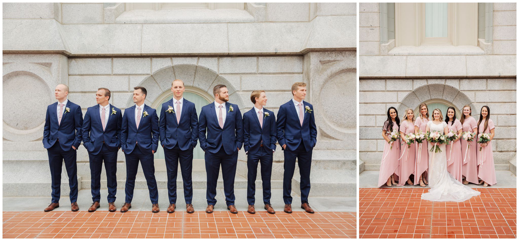 Wedding Party pictures at the SLC Temple